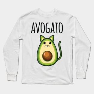 Avogato Funny Avocado Cat Long Sleeve T-Shirt